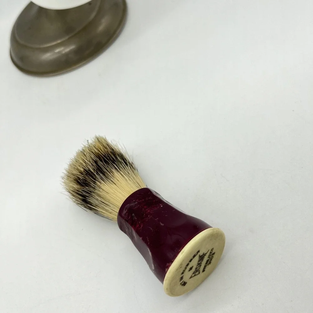 Antique Edwardian‎ Telescoping Brass Shaving Stand Mirror Brush Cup Razor